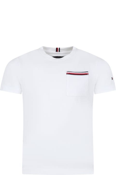 Tommy Hilfiger T-Shirts & Polo Shirts for Boys Tommy Hilfiger White T-shirt For Boy With Logo