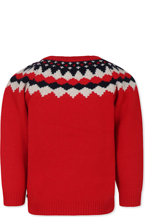 Petit Bateau for Kids Petit Bateau Red Sweater For Boy With Jaquard Pattern