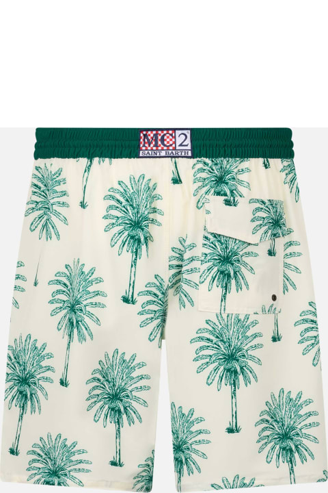 インテリア MC2 Saint Barth Long Stretch Comfort Surf Swim Shorts With Palm Print