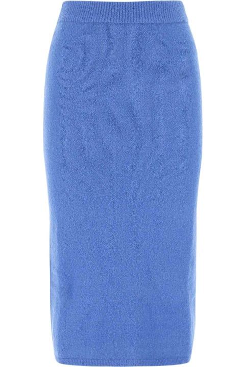 Nanushka Skirts for Women Nanushka Cerulean Blue Stretch Wool Blend Midi Skirt