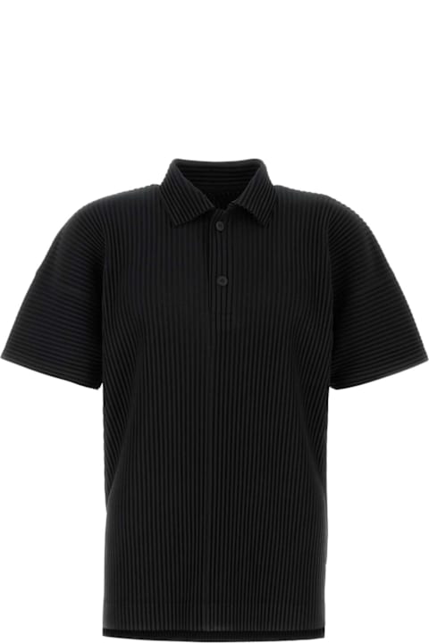 Homme Plissé Issey Miyake for Men Homme Plissé Issey Miyake Black Polyester Polo Shirt