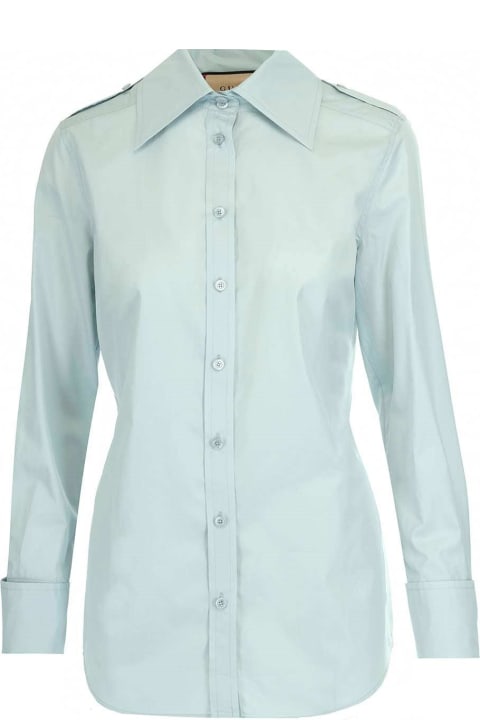 Pointed Collar Buttoned Shirt