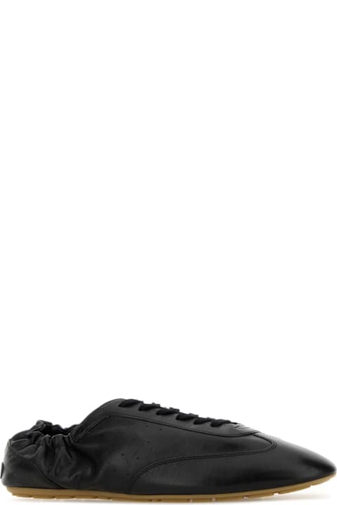 أدوات منزلية Saint Laurent Black Leather Lewis Sneakers