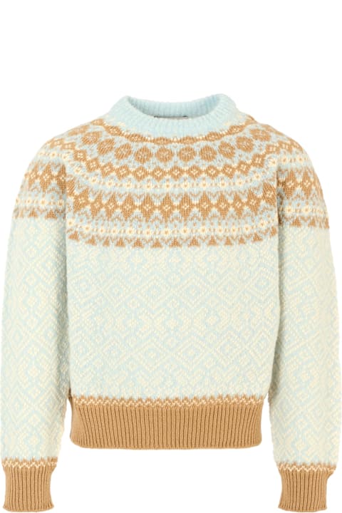 Homeware Moncler Light Blue Sweater For Girl With Logo