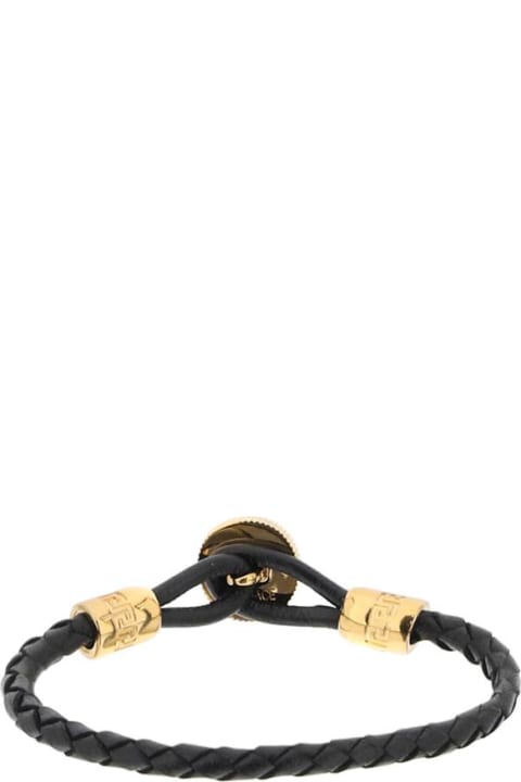 Versace Bracelets for Men Versace 'medusa Biggie' Black Leather And Metal Bracelet