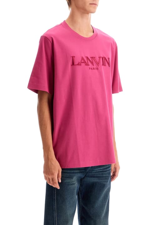 Lanvin Topwear for Men Lanvin T-shirt With Embroidered Logo Design