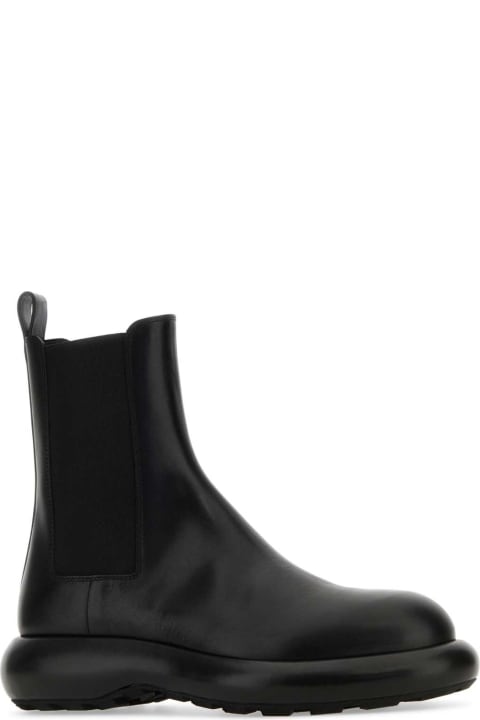 Boots for Men Jil Sander Black Leather Chelsea Ankle Boots
