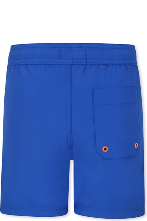 Timberland for Boys Timberland Light Blue Swim Shorts For Boy With Tree