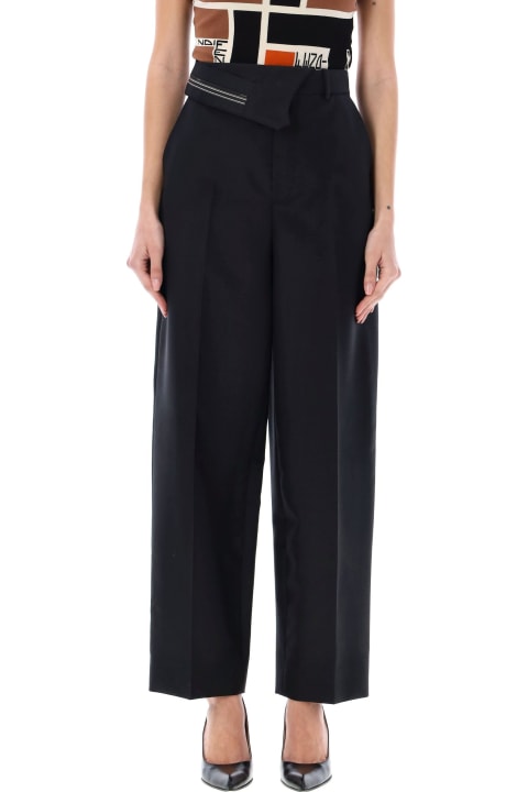 Pants & Shorts for Women Fendi Black Mohair And Wool Trousers