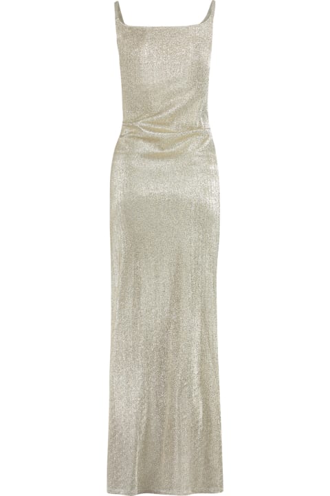 Fashion for Women Paco Rabanne Gold Lurex Sleeveless Long Dress