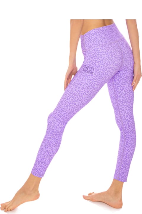 MC2 Saint Barth Pants & Shorts for Women MC2 Saint Barth Animalier Purple Pastel Printed Yoga Leggings