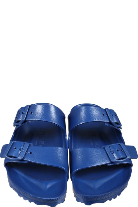 Shoes for Girls Birkenstock Blue Slippers Arizona Eva For Kids With Logo