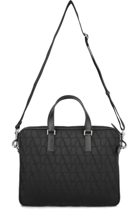 Bags Sale for Men Valentino Garavani Toile Iconographe Zip-up Briefcase