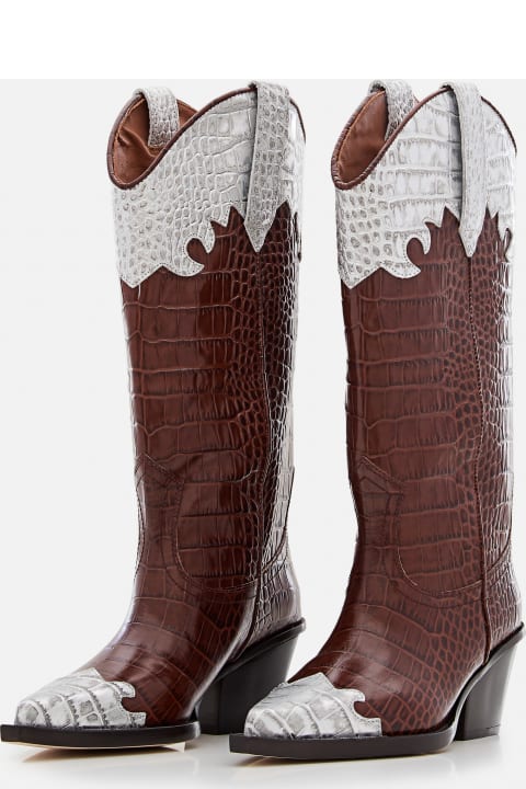 Paris Texas Shoes for Women Paris Texas 60mm Ricky Embossed Croco Cowboy Boots