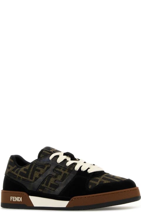 Fashion for Men Fendi Embroidered Canvas, Leather And Rubber Match Sneakers
