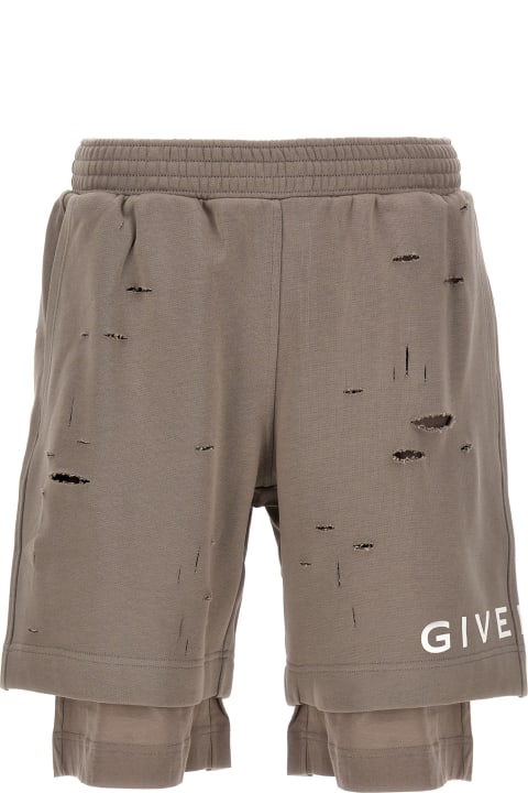 メンズ Givenchyのボトムス Givenchy Destroyed Effect Bermuda Shorts