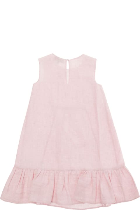 Emporio Armani Dresses for Girls Emporio Armani Pink Dress With Volant Skirt In Linen Girl