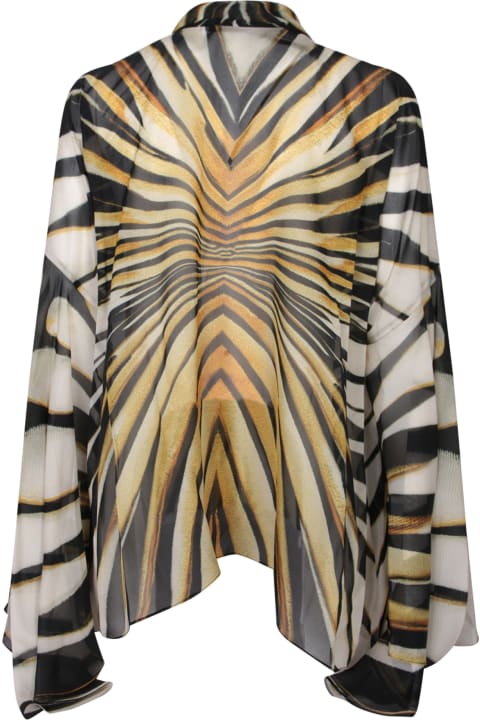 Roberto Cavalli ملابس علوية لـ السيدات Roberto Cavalli Pattern Print Asymmetric Shirt