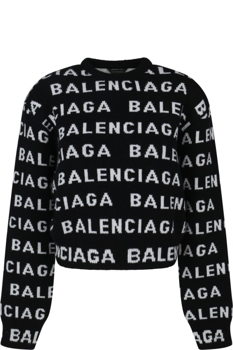 Balenciaga Sale for Women Balenciaga Allover Logo Sweater