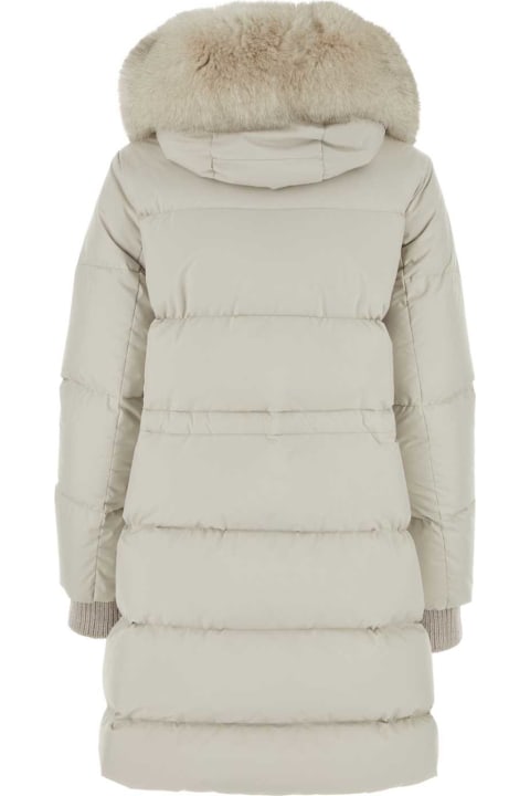 Coats & Jackets for Women Moorer Ivory Polyester Down Jacket