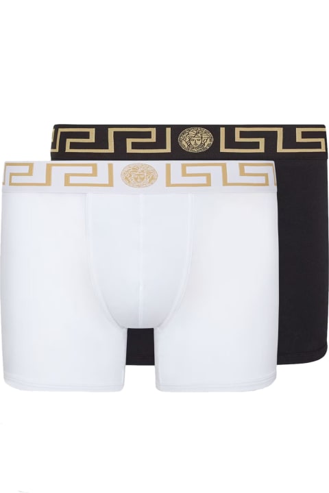 メンズ アンダーウェア Versace Pack Of Two Boxer Shorts With Greek Motif