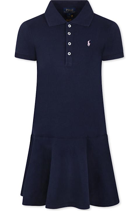 Fashion for Girls Ralph Lauren Blue Dress For Girl With Horse
