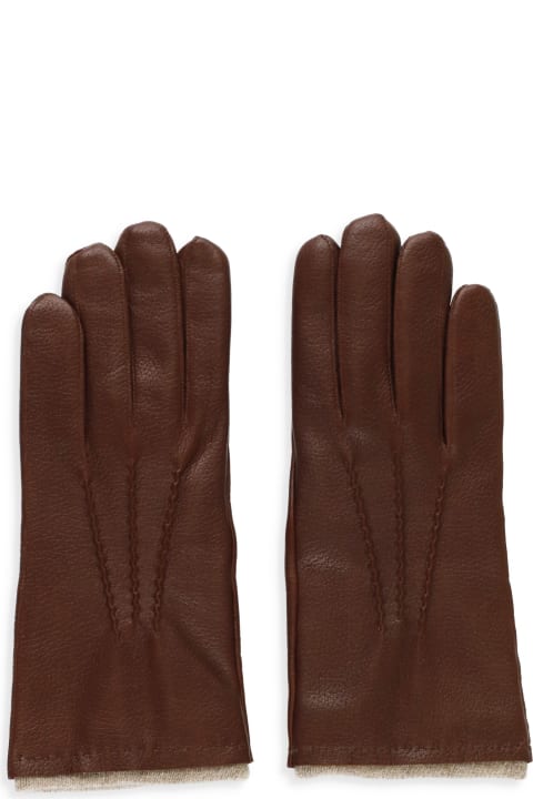 Orciani Gloves for Men Orciani Leather Drummed Gloves