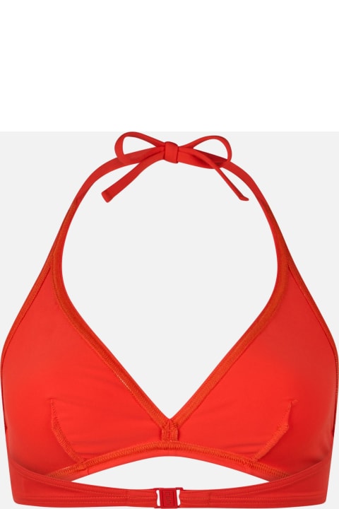 Homeware MC2 Saint Barth Woman Triangle Bralette Orange Top Gaia