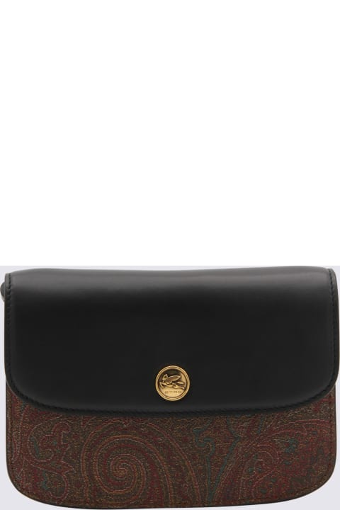 Clutches for Women Etro Black And Multicolour Leather Essential Crossbody Bag