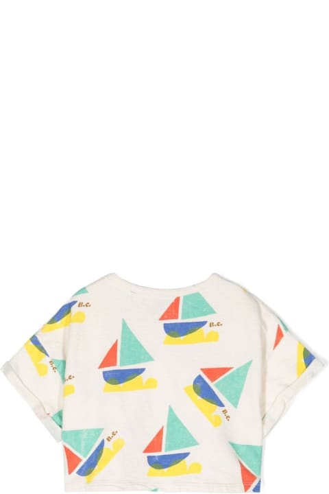 Bobo Choses Sweaters & Sweatshirts for Girls Bobo Choses Multicolor Sail Boat All Over Cropped Sweatshirt