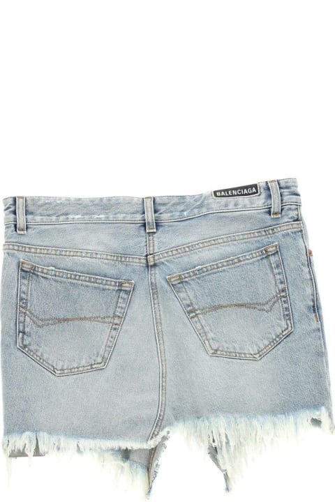 Balenciaga Pants & Shorts for Women Balenciaga Cut-up Denim Mini Skirt