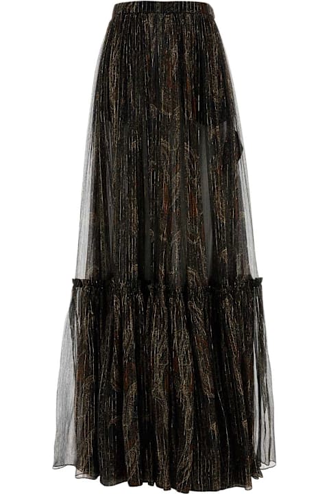 Homeware Saint Laurent Printed Silk Blend Skirt