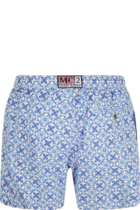 MC2 Saint Barth Pants for Men MC2 Saint Barth Pattern Print Drawstring Waist Swim Shorts