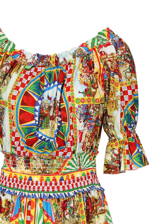 Dolce & Gabbana Clothing for Women Dolce & Gabbana Midi Dress With Cart Print