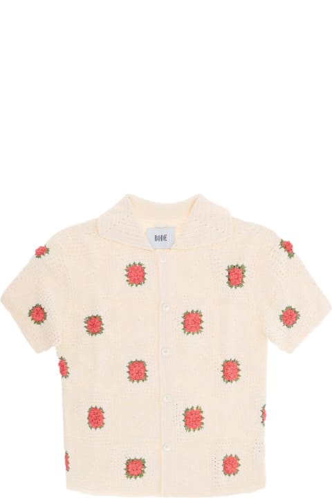 'rosette' Crochet Short Sleeve Shirt