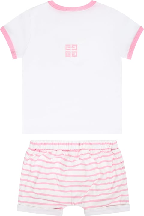 ベビーボーイズ ボトムス Givenchy Pink Baby Girl Set With Logo