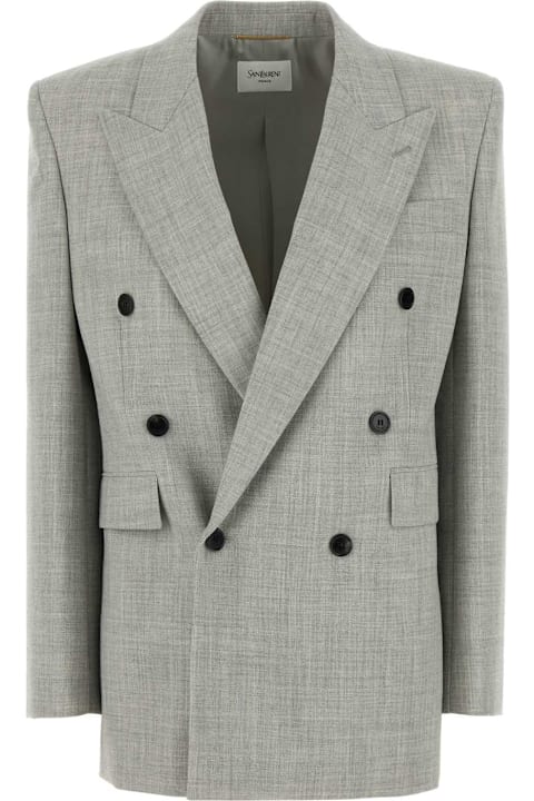 Saint Laurent for Women Saint Laurent Grey Wool Blazer
