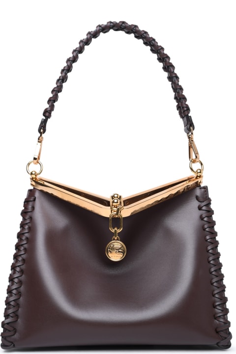 Etro Women Etro 'vela' Small Brown Leather Bag