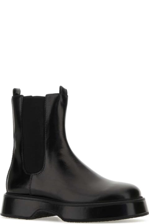 Boots for Men Ami Alexandre Mattiussi Black Leather Ankle Boots