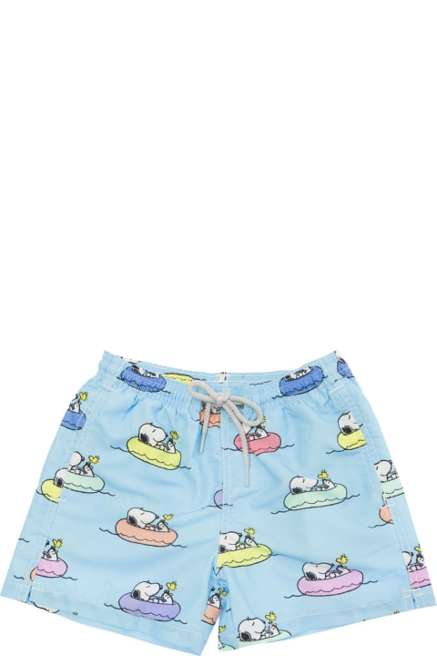 Fashion for Kids MC2 Saint Barth Multicolor Swim Shorts With All-over Snoopy Print In Fabric Baby