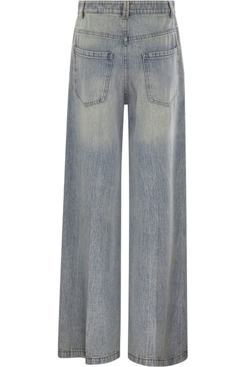 Brunello Cucinelli Jeans for Women Brunello Cucinelli Soft Denim Low-slung Trousers With Adjustable Waistband And Monile
