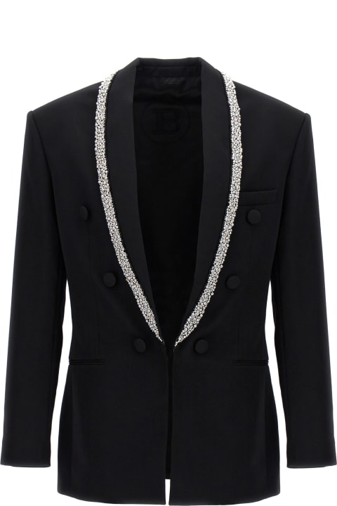 Coats & Jackets for Men Balmain 'strass Piping' Blazer