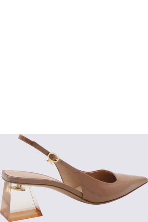 Gianvito Rossi High-Heeled Shoes for Women Gianvito Rossi Praline Leather Slingback Pumps