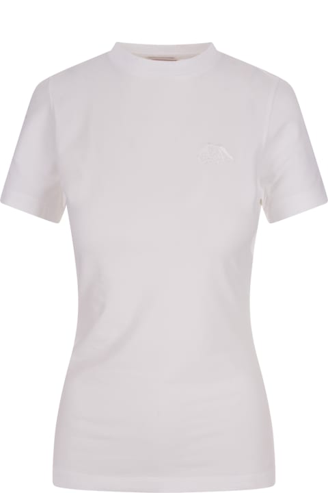 Alexander McQueen Topwear for Women Alexander McQueen Seal Logo Slim T-shirt