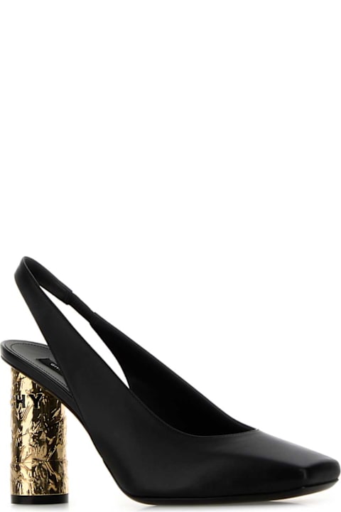 Givenchy Black Leather Tape Pumps