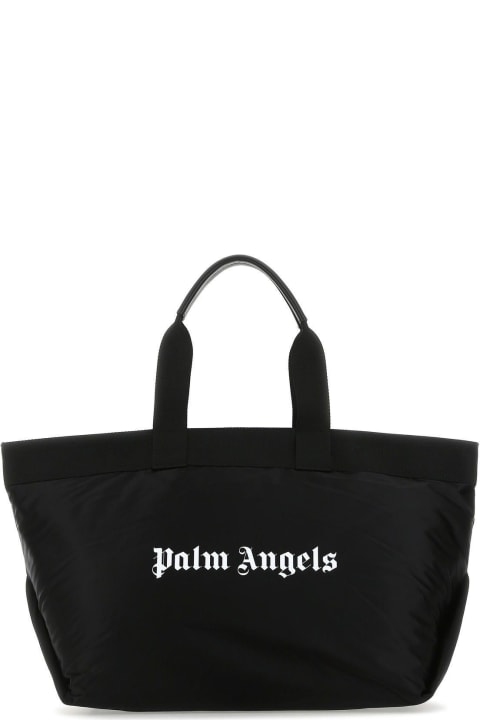 Palm Angels for Women Palm Angels Black Fabric Shopping Bag