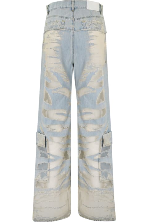 Pinko Pants & Shorts for Women Pinko Cargo Jeans With Transparent Devore' Details