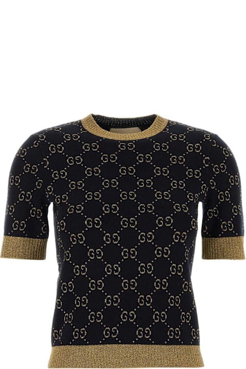 Gucci Embroidered Cotton Blend Sweater