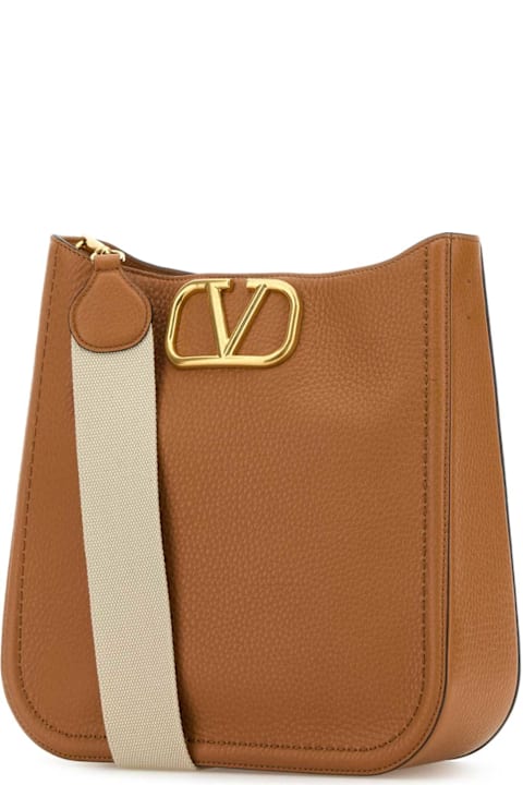 آخر صيحات الموضة من السيدات Valentino Garavani Camel Leather Alltime Shoulder Bag