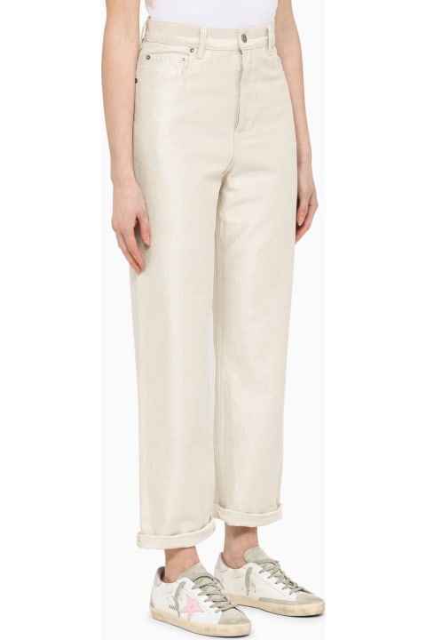 Pants & Shorts for Women Golden Goose Ivory Coated Jeans